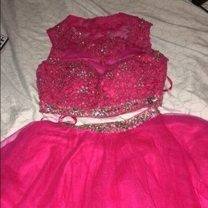 2-piece pink dress